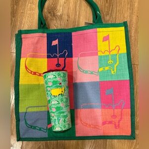 Masters 2024 jute bag and corkcicle cup